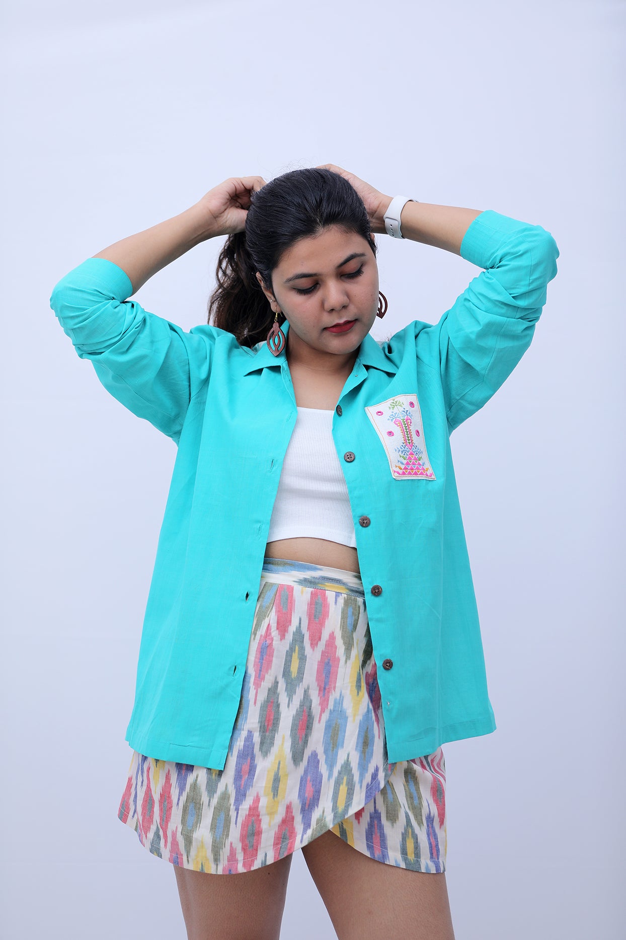 Bahaar shirt with intricate hand embroidery