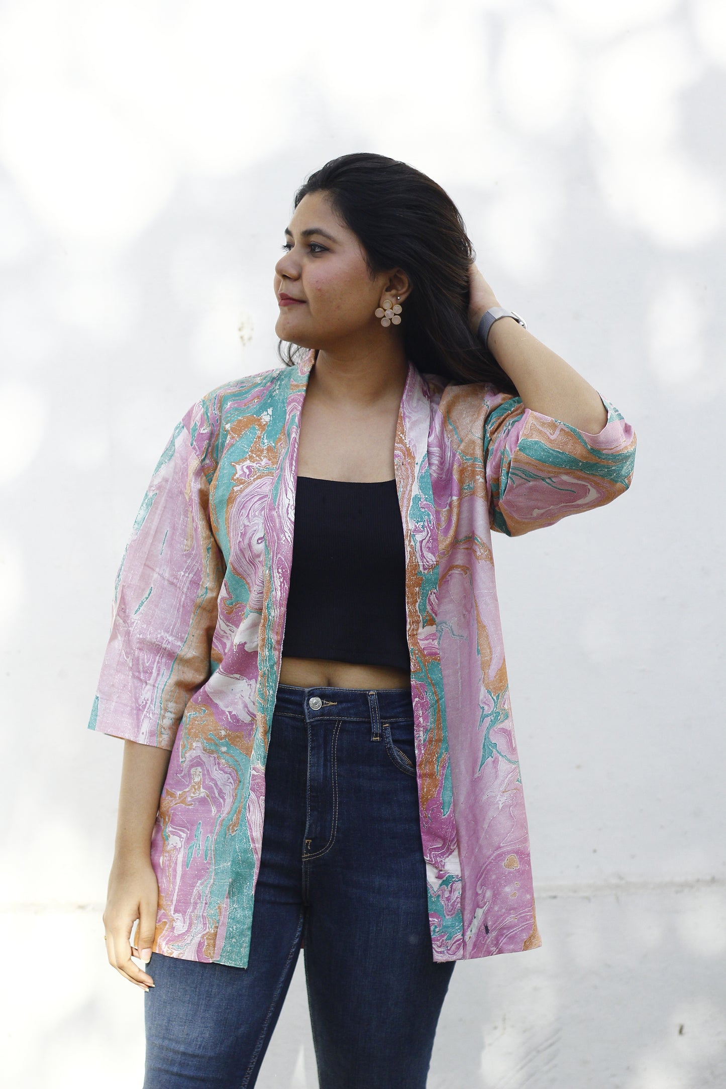 Marble dye kimono jacket - 2