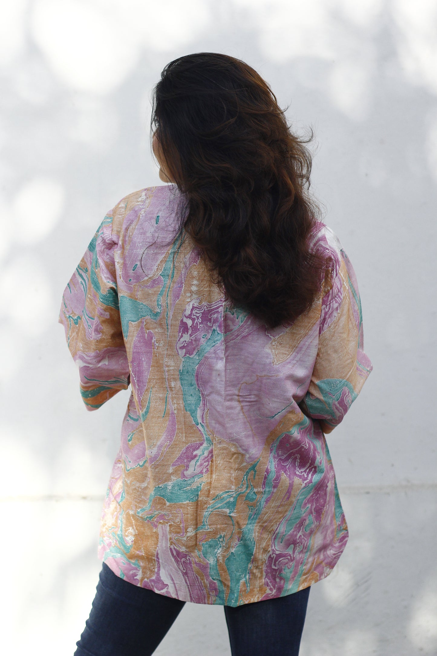 Marble dye kimono jacket - 2