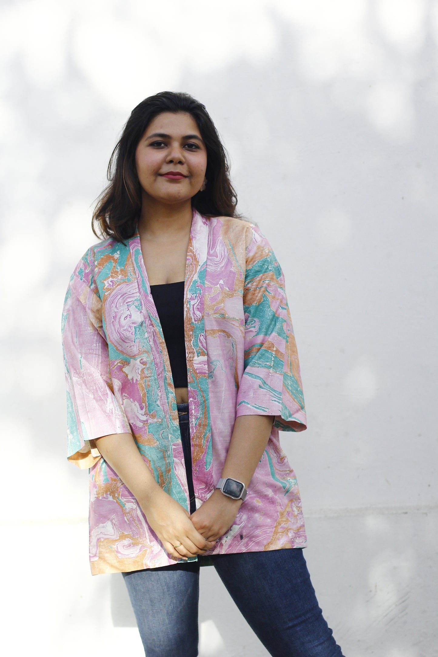 Marble dye kimono jacket - 2