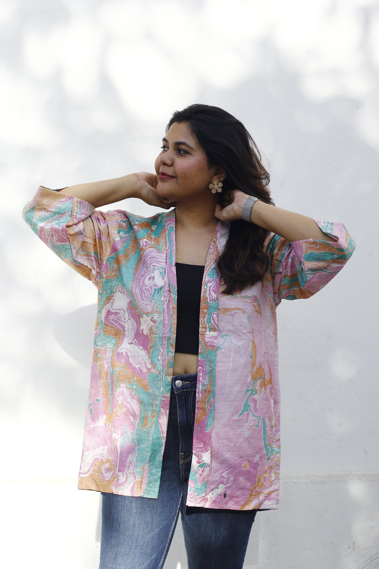 Marble dye kimono jacket - 2