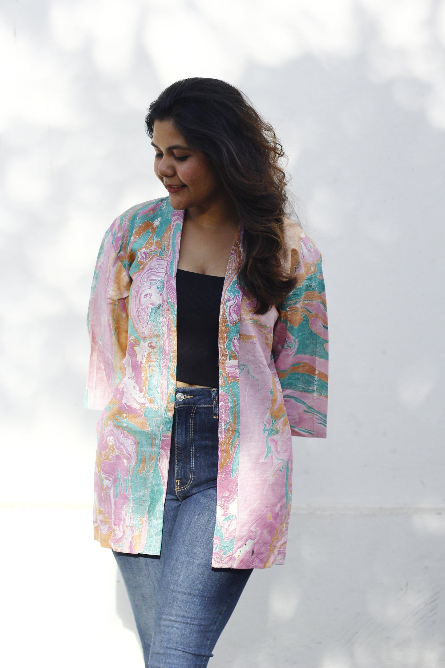 Marble dye kimono jacket - 2