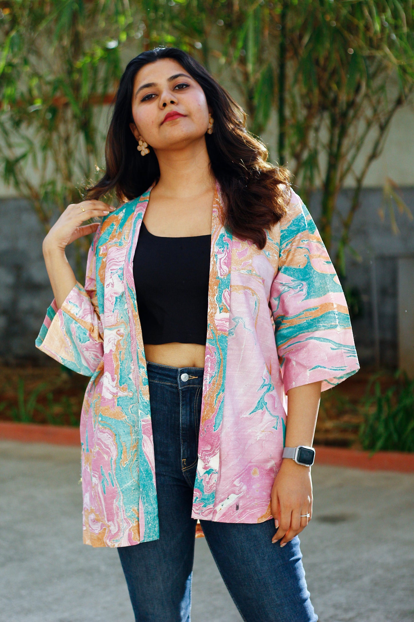 Marble dye kimono jacket - 2