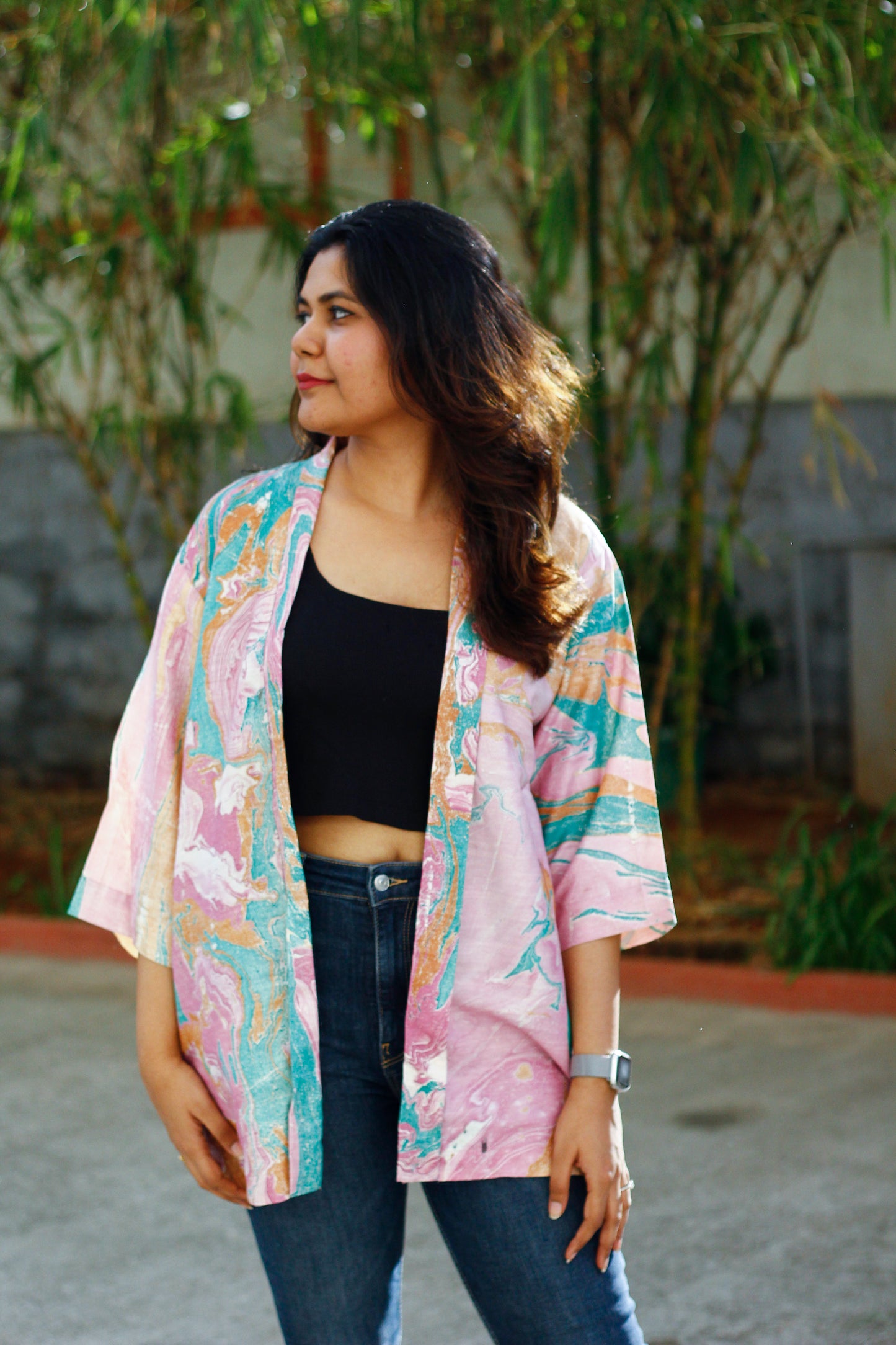 Marble dye kimono jacket - 2