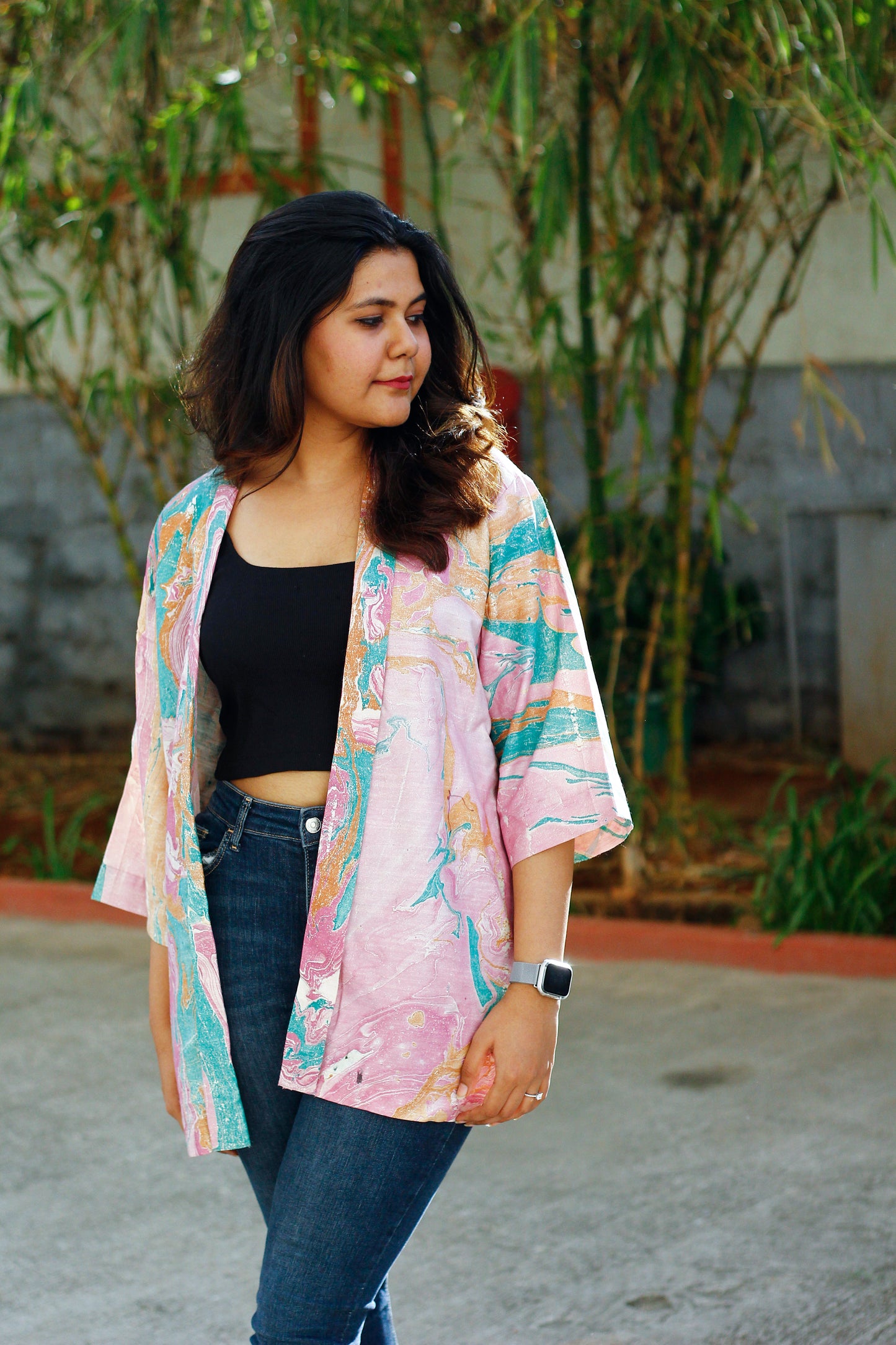 Marble dye kimono jacket - 2