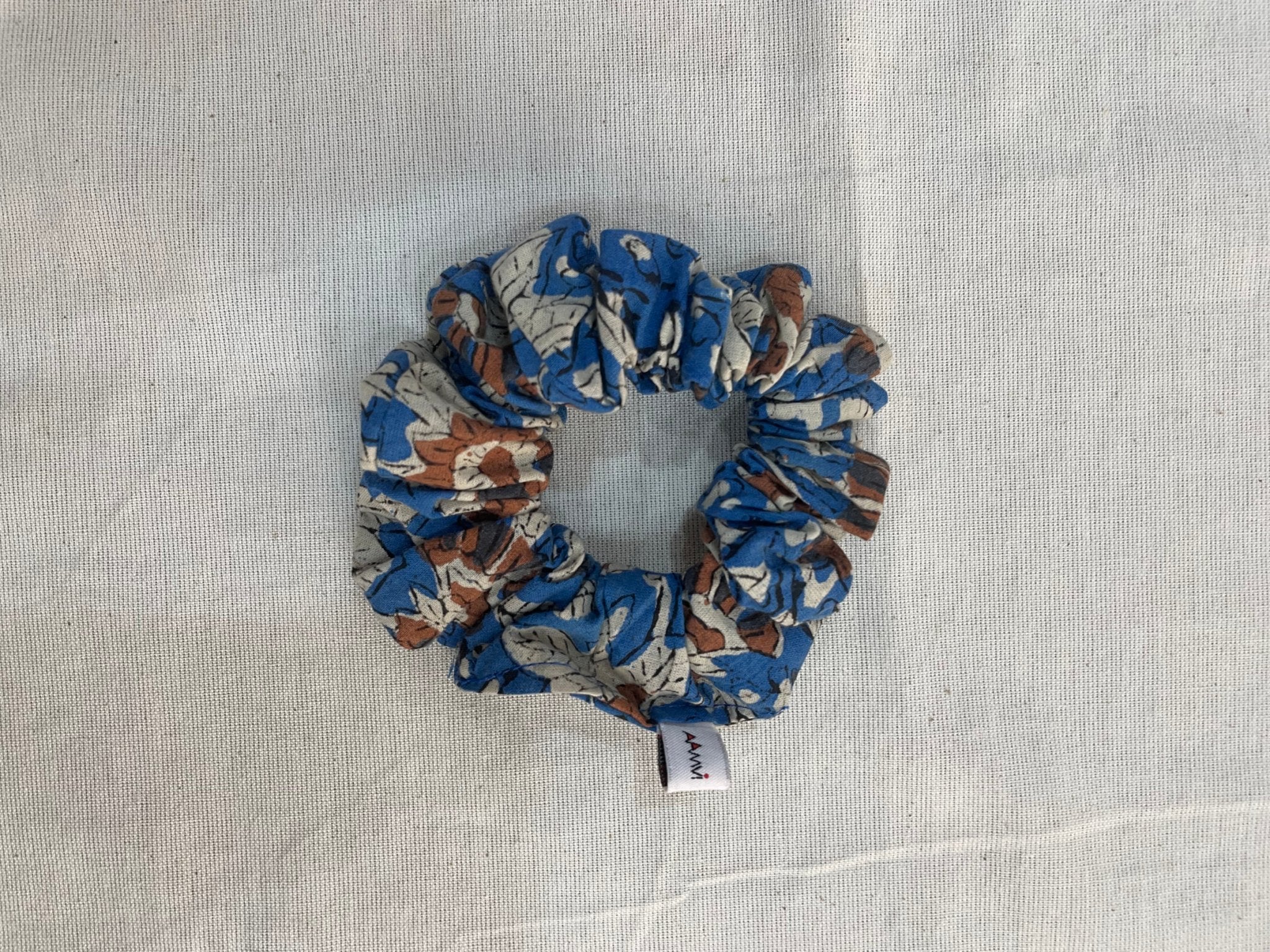 Aasmaan block printed scrunchie - Aamvi