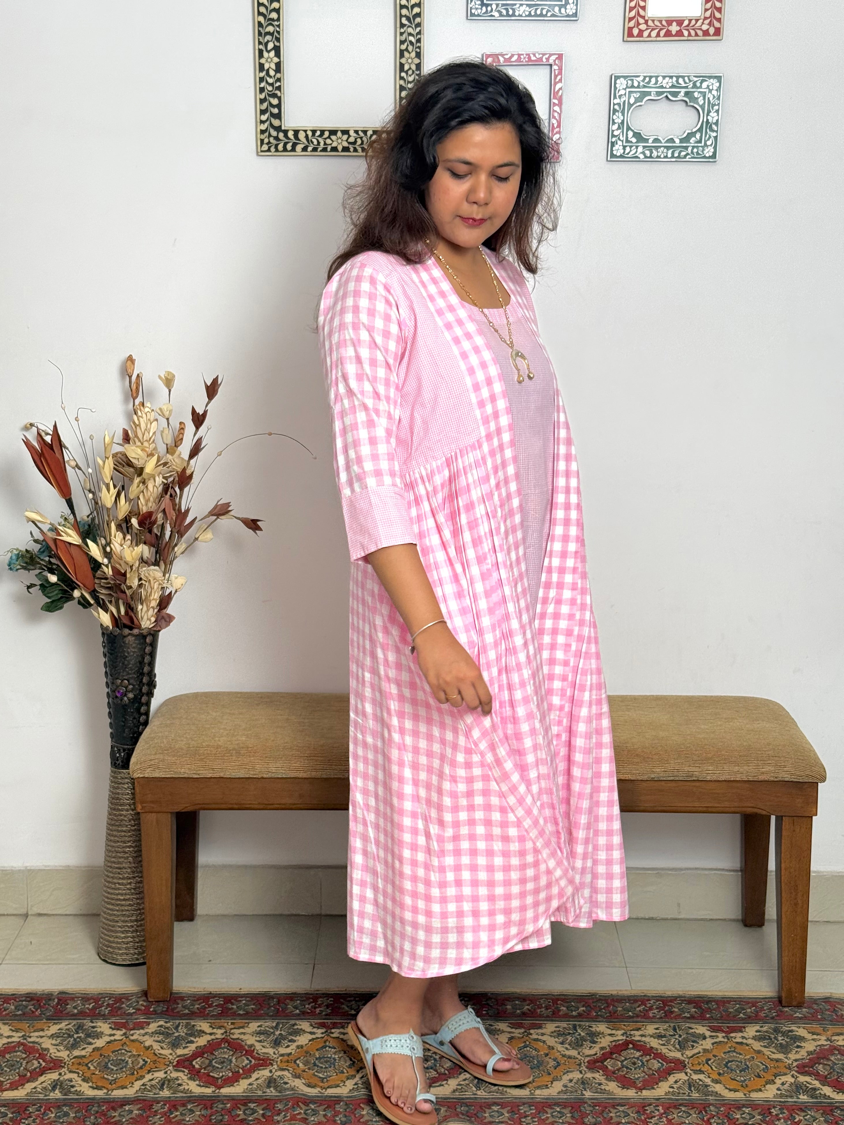 Bubblegum pure cotton layered dress