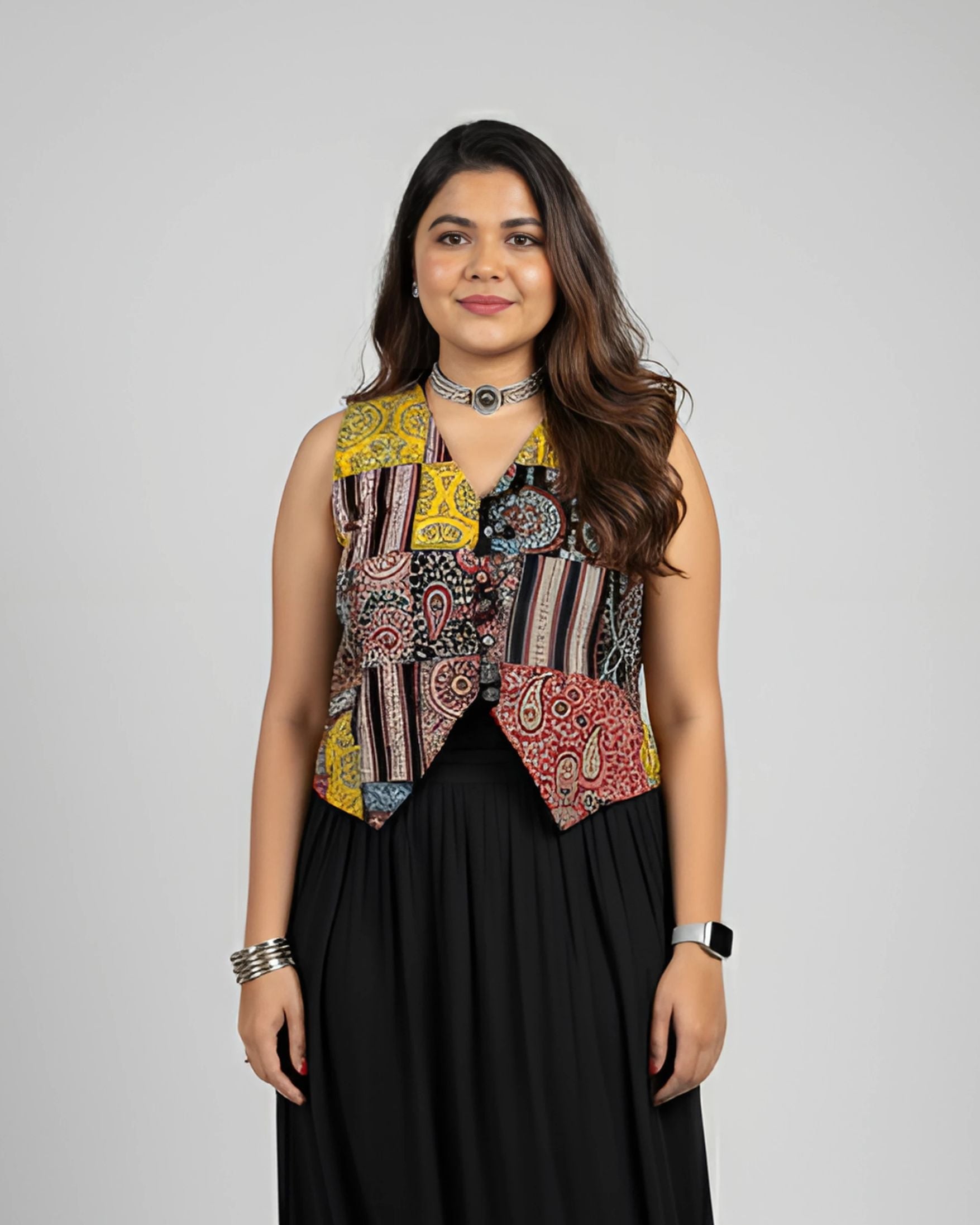 Upcycled waistcoat top