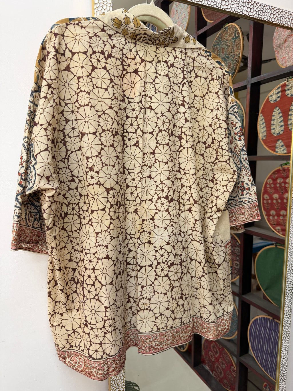 Block printed Kalamkari Bandhini Cotton Shirt -2