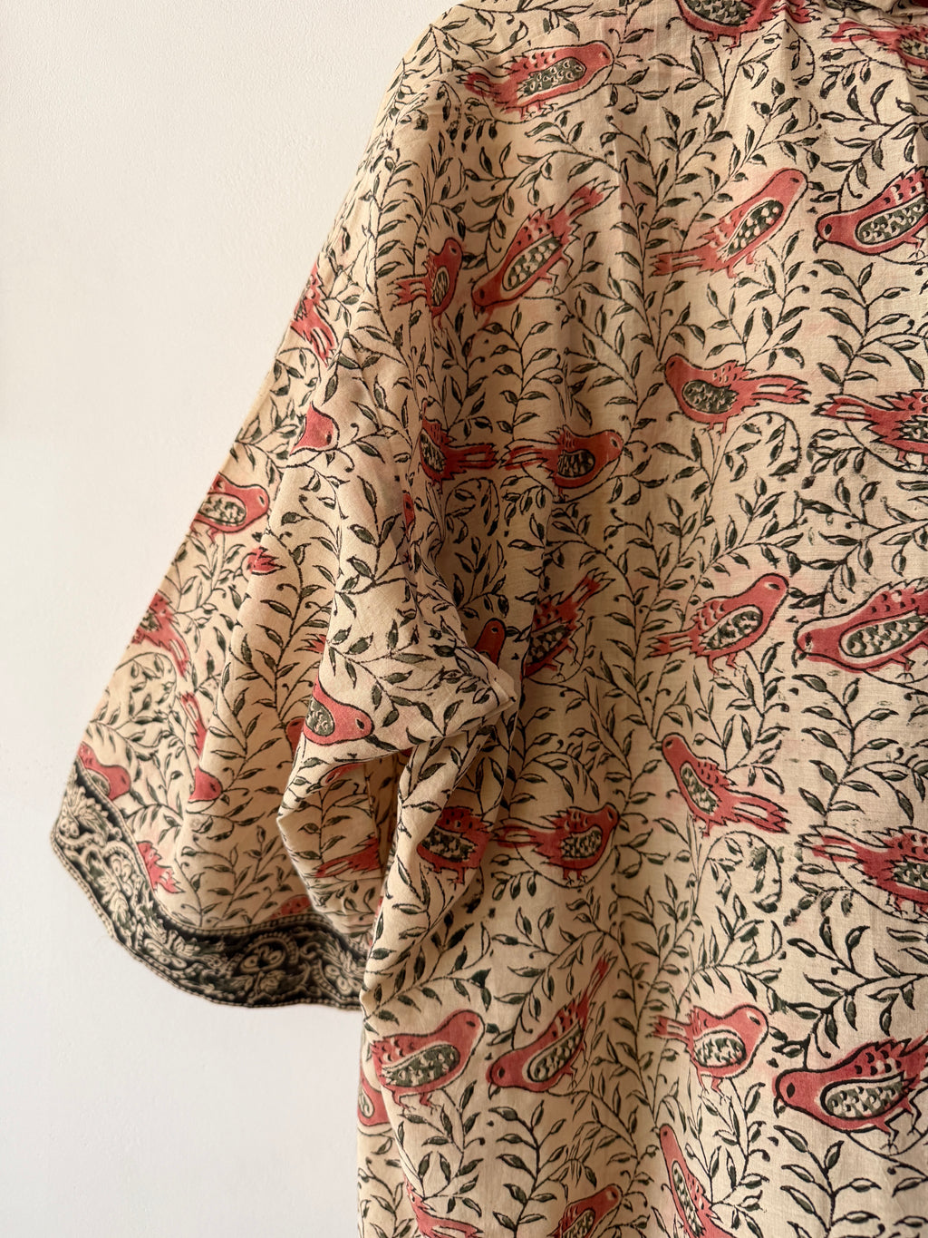 Block printed Kalamkari Bandhini Cotton Shirt -1