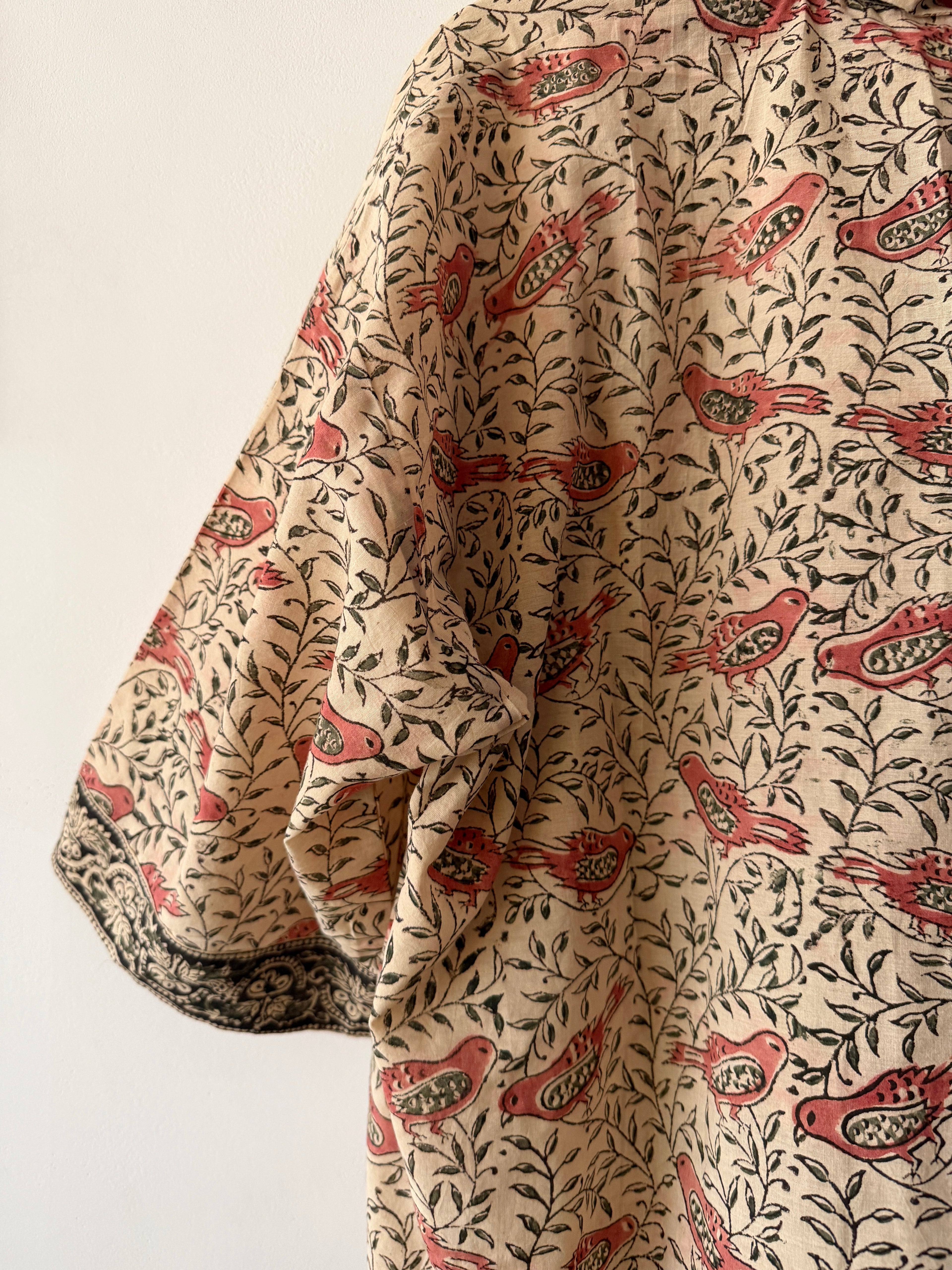 Block printed Kalamkari Bandhini Cotton Shirt -1