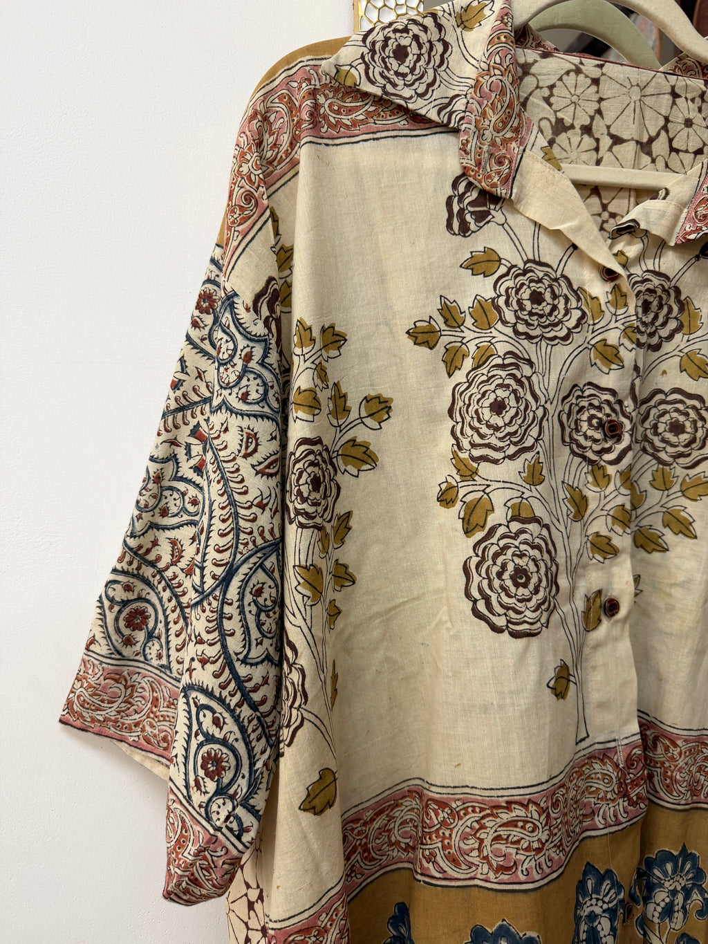 Block printed Kalamkari Bandhini Cotton Shirt -2