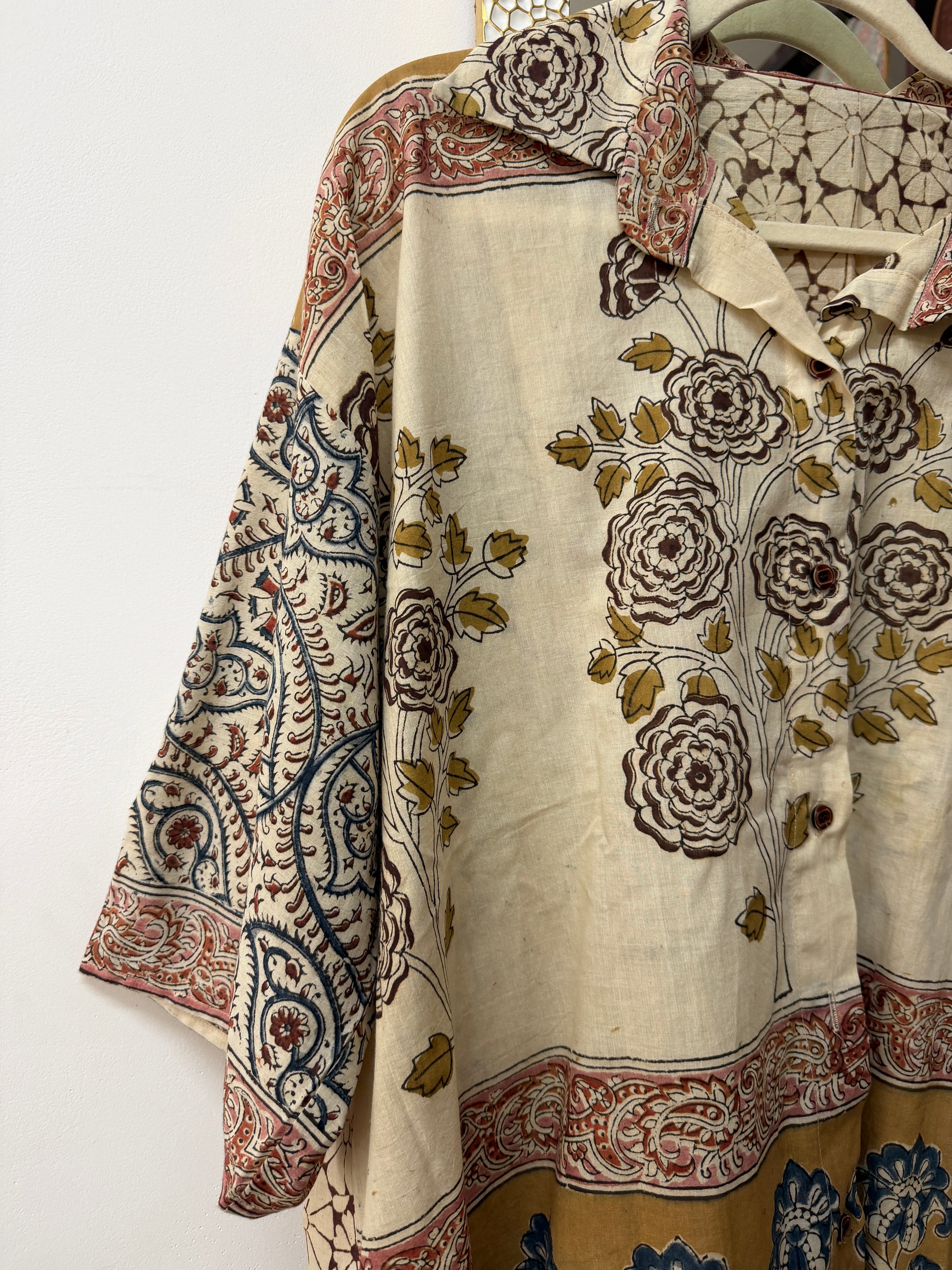 Block printed Kalamkari Bandhini Cotton Shirt -2