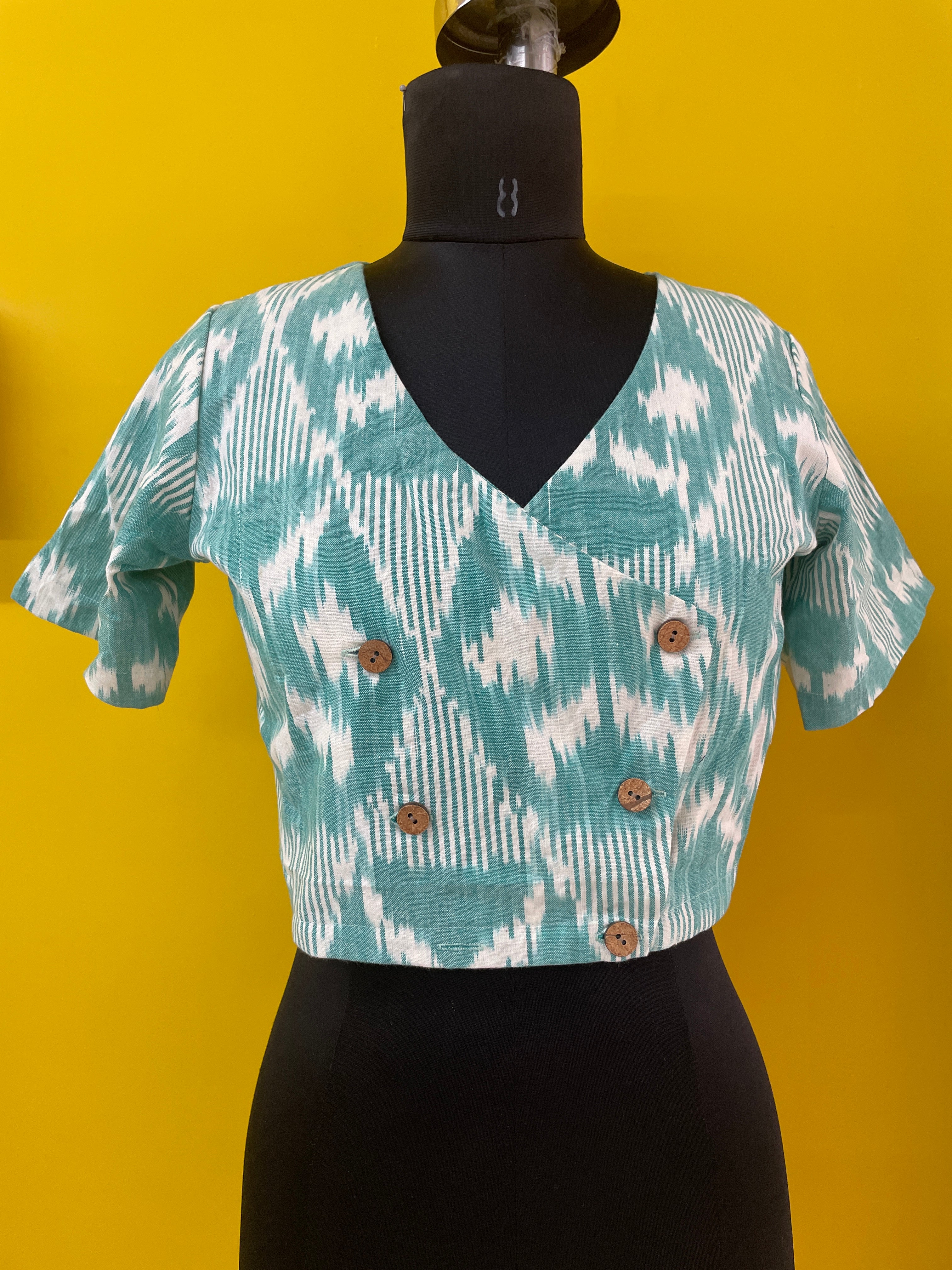 Sample 17 Handloom Ikat crop top