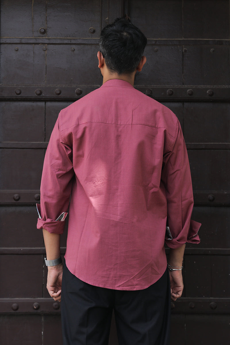 Jamun pure cotton shirt with ikat detail