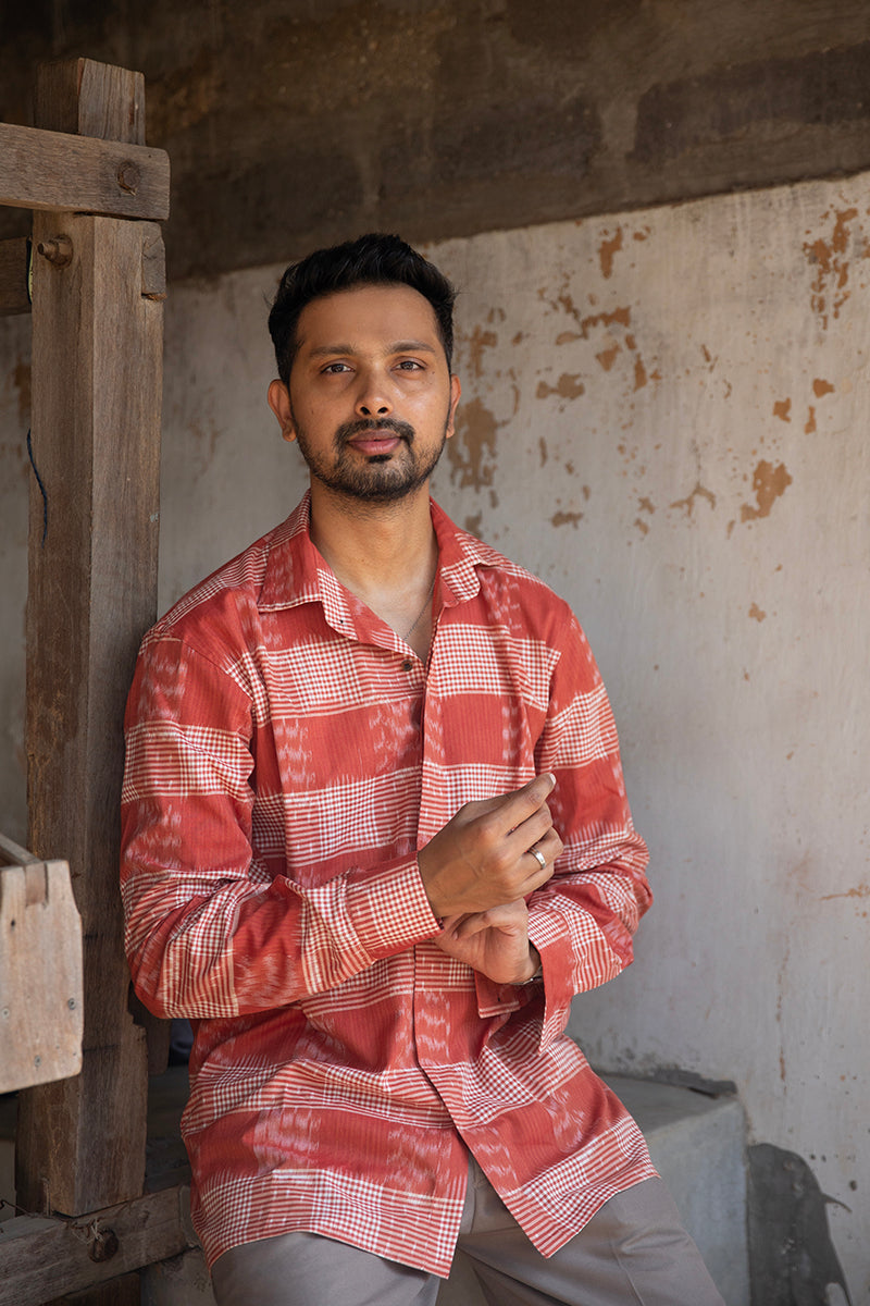 Hawa double ikat handloom cotton Shirt