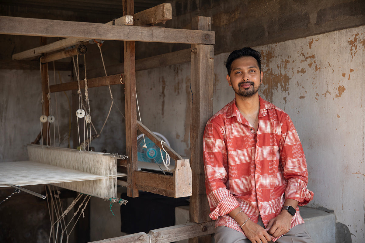 Hawa double ikat handloom cotton Shirt