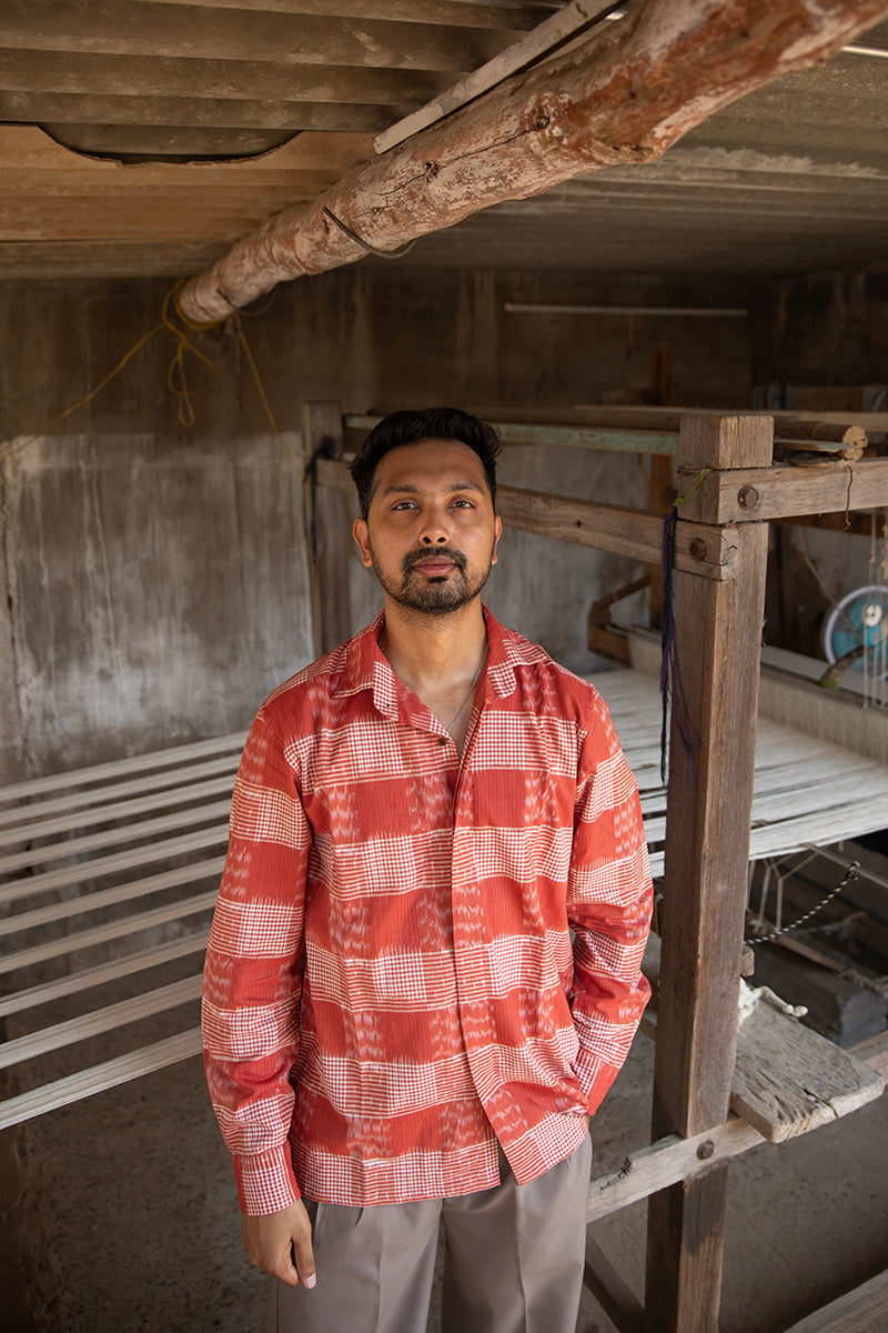 Hawa double ikat handloom cotton Shirt