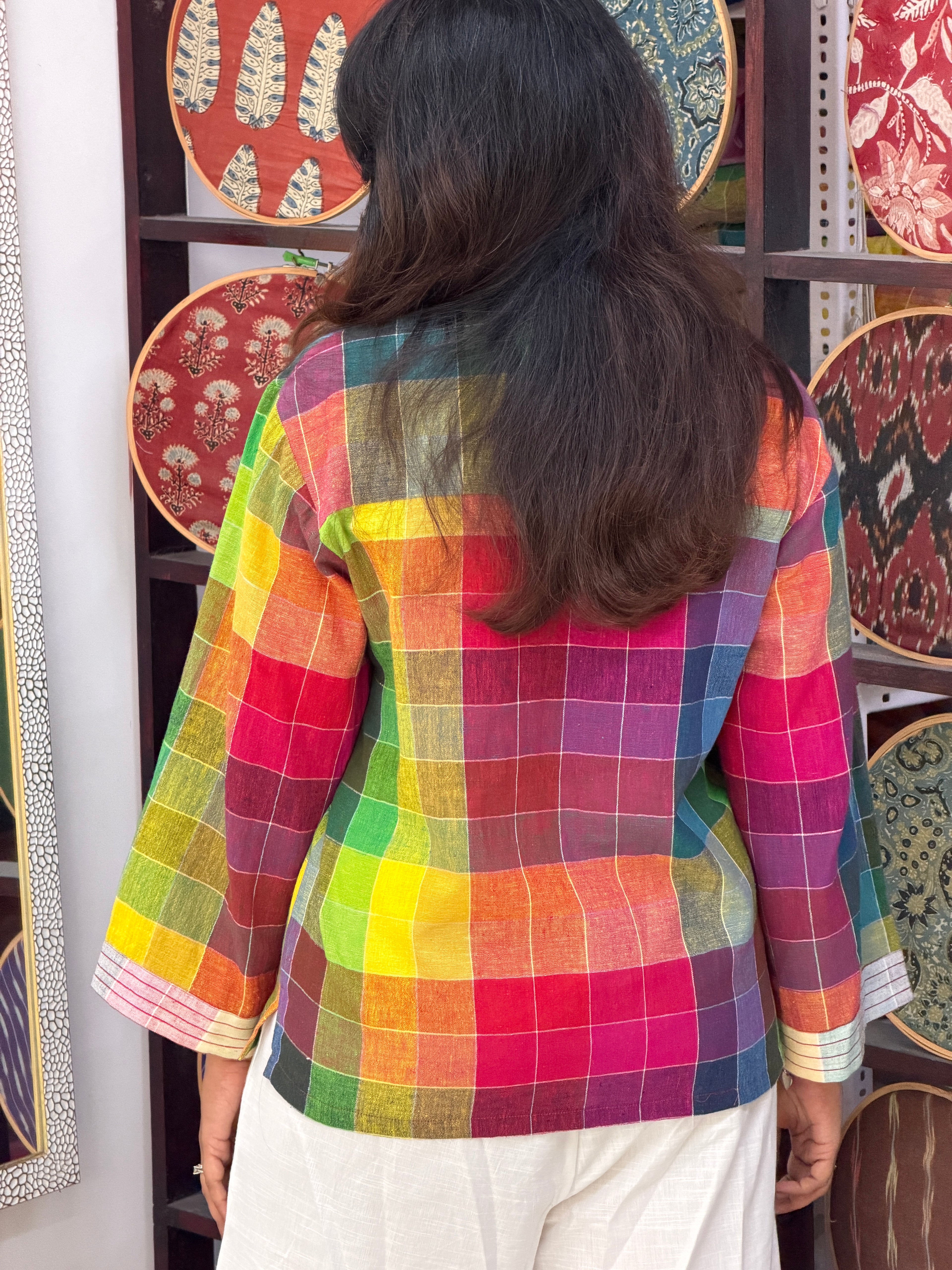 Rainbow Checks Handloom Kala Cotton Shirt