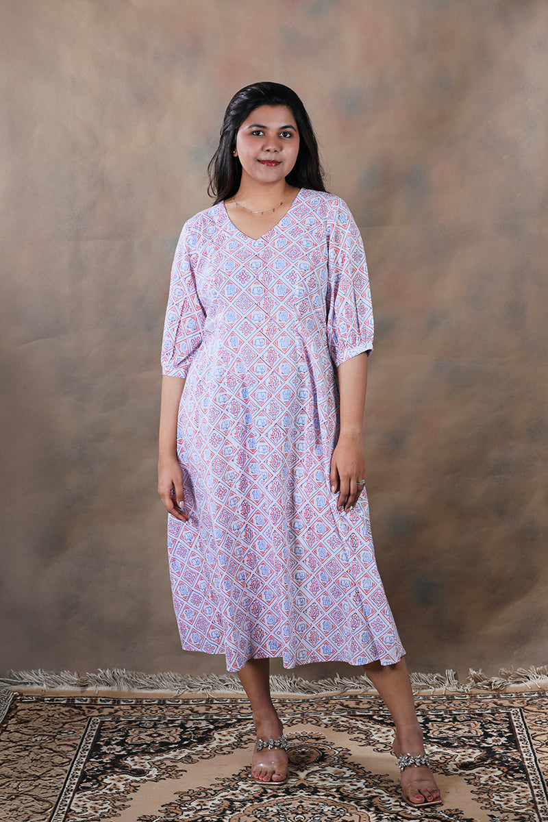 Proper Patola pure cotton block printed A-line dress