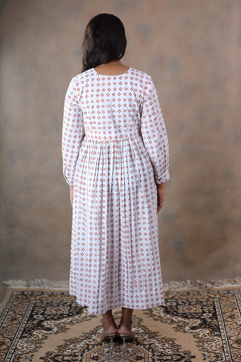 Polka patakha pure cotton block printed wrap dress