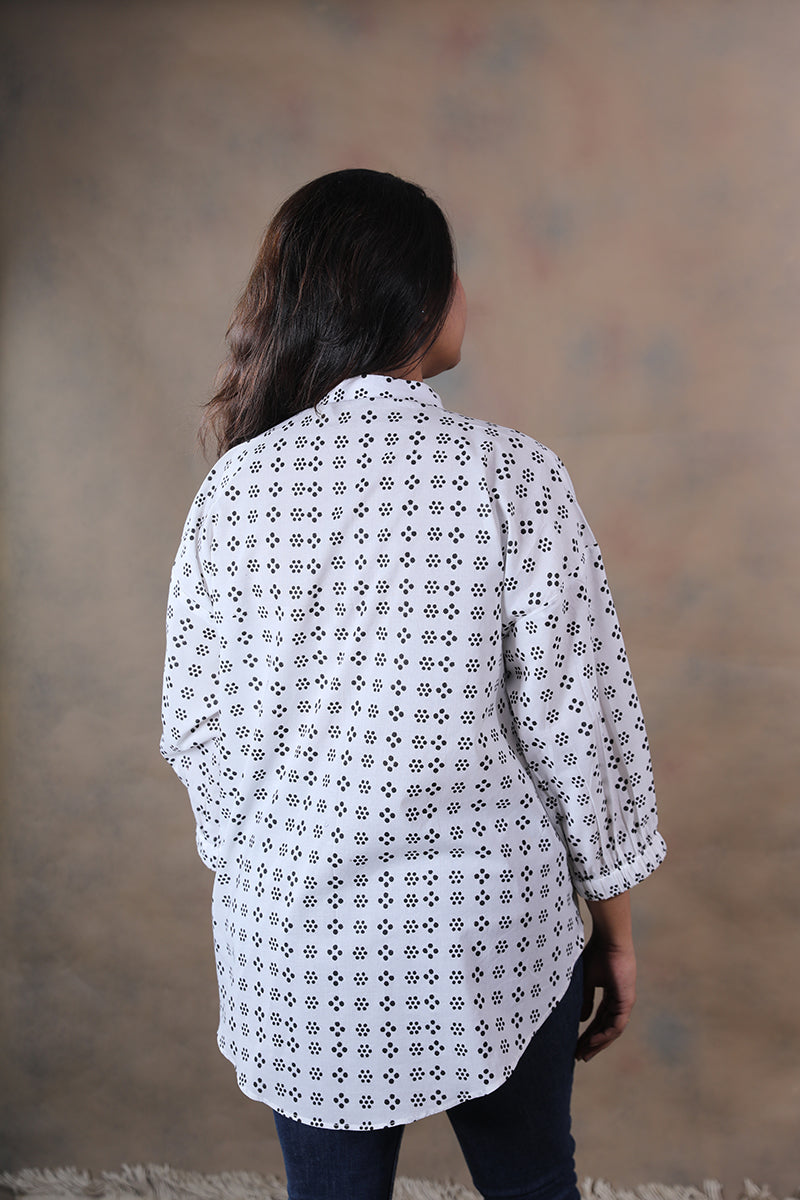 Polka patakha pure cotton block printed chill pill shirt