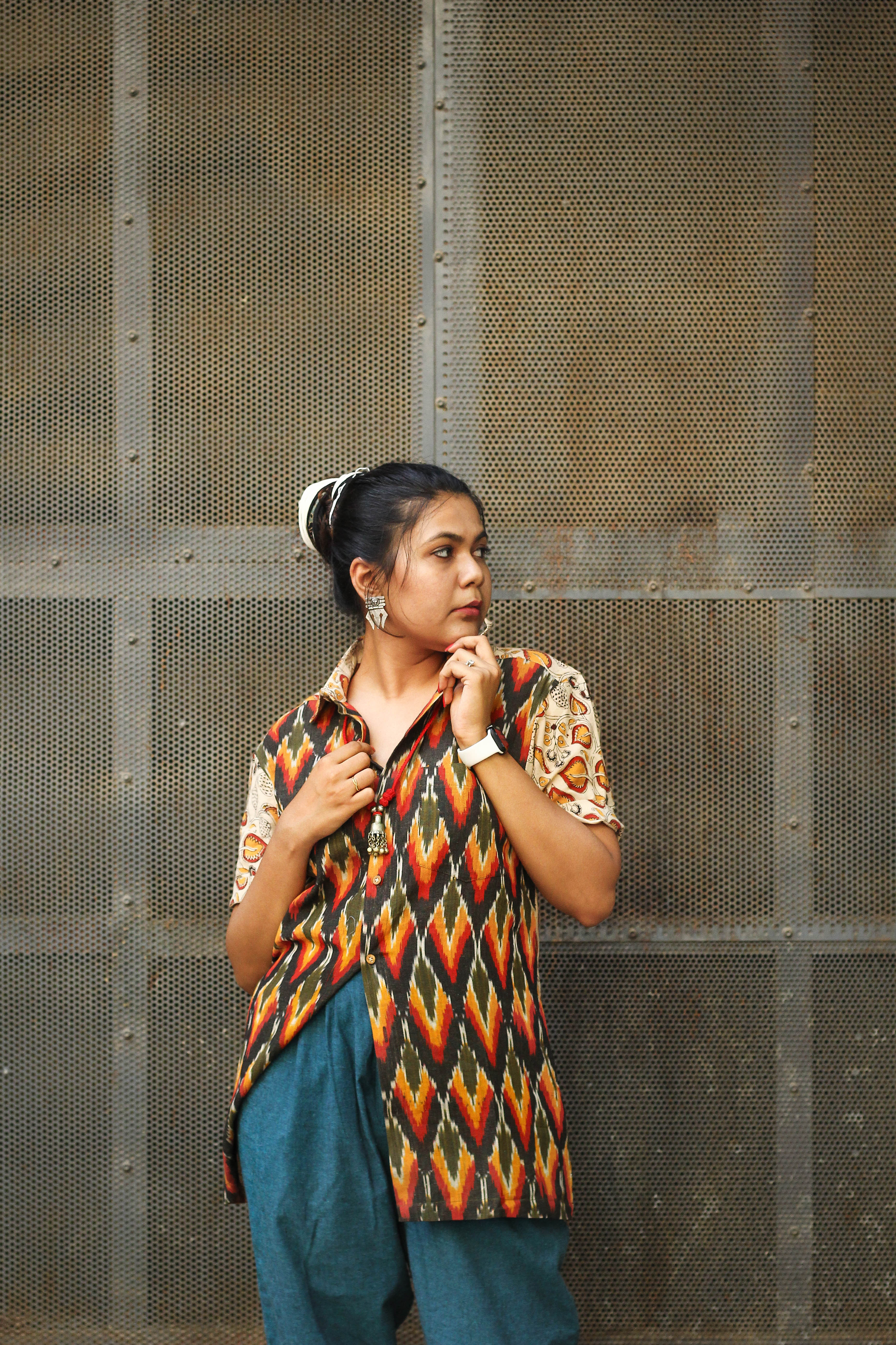 Cotton ikat kalamkari shirt- Size 42