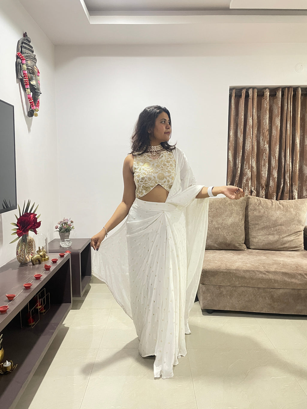 Draped saree and blouse