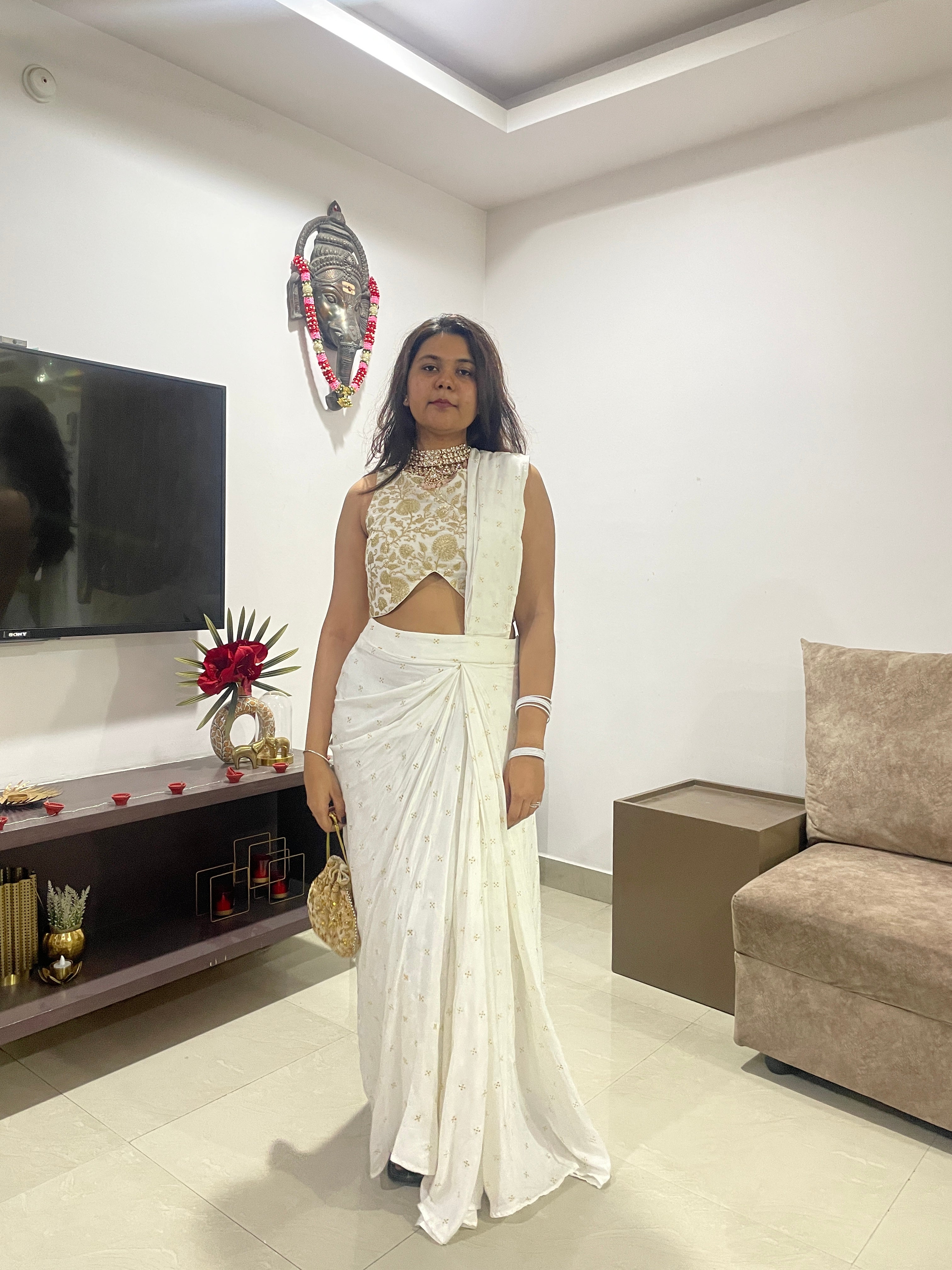 Draped saree and blouse
