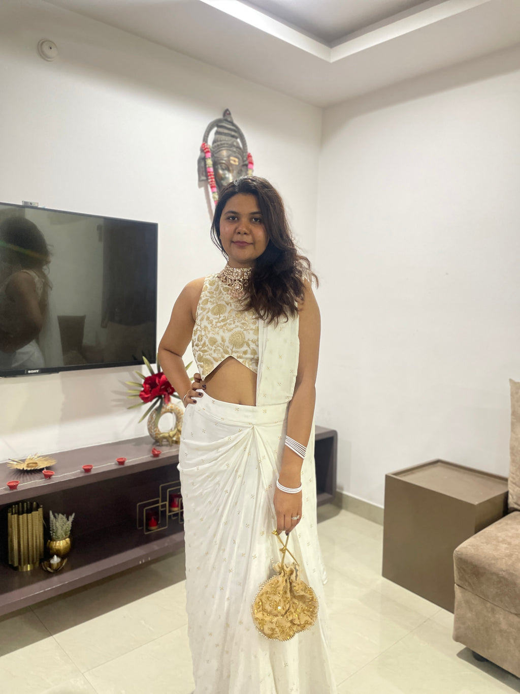 Draped saree and blouse