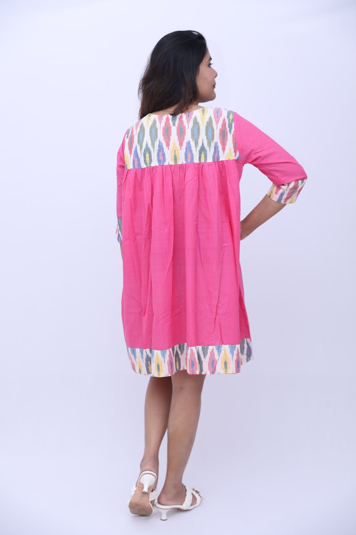 Chuski Ikat dress with crochet detailing