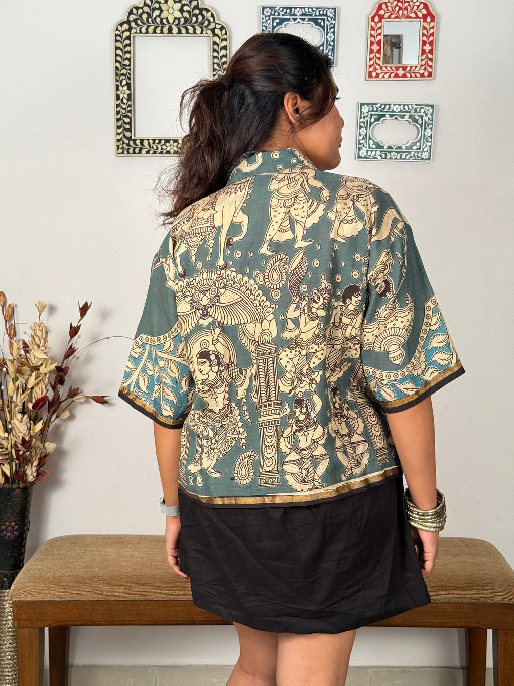 Kalamkari chanderi silk shirt - 4