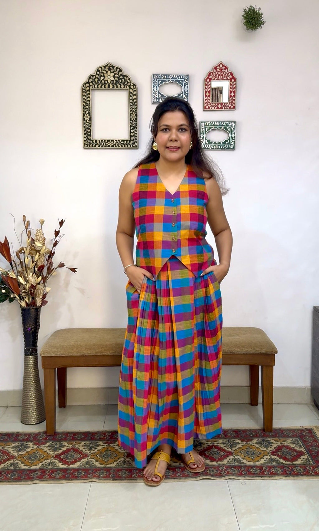 Rangeela Maxi skirt waistcoat  set