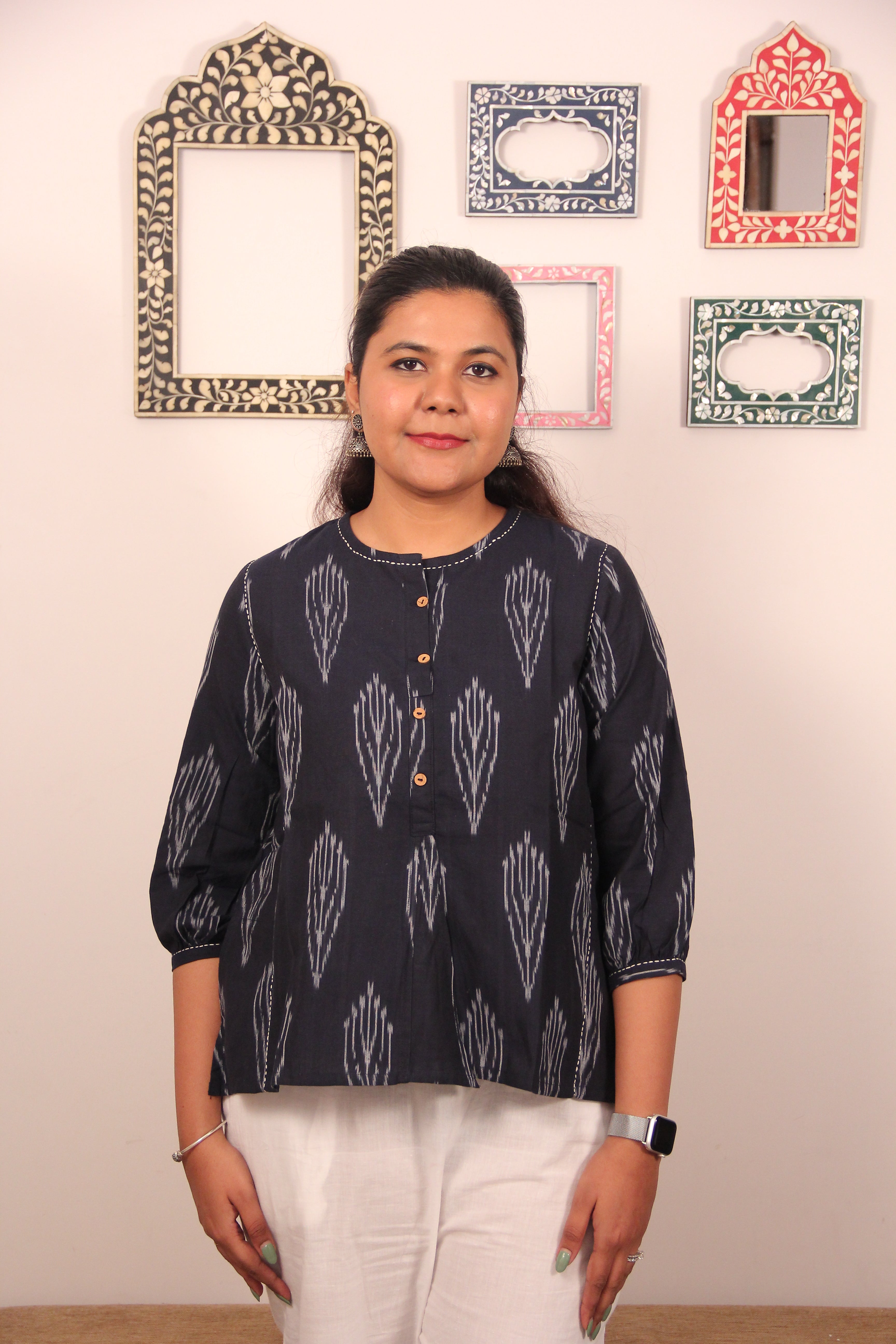 Inira Ikat Cotton Top
