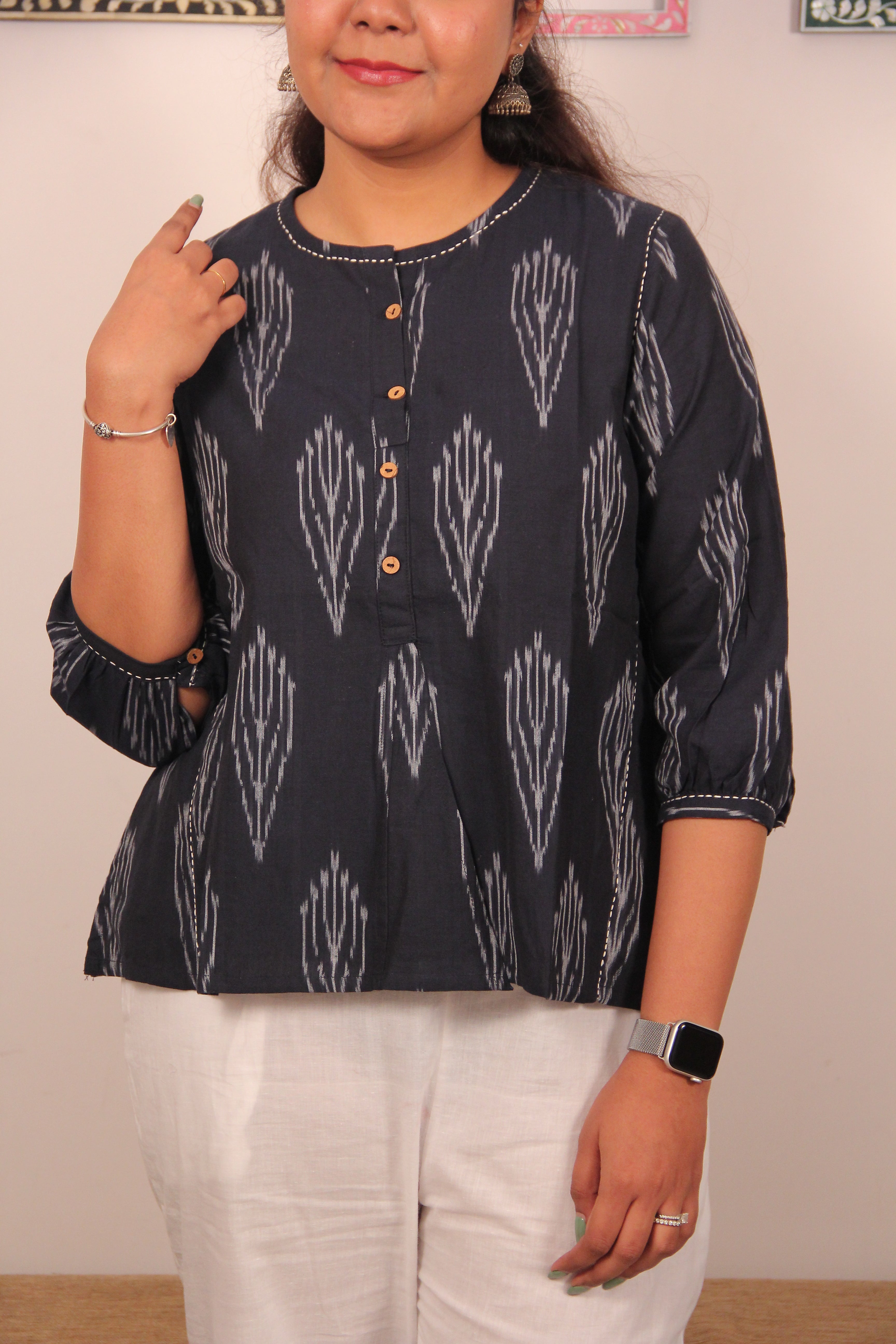 Inira Ikat Cotton Top