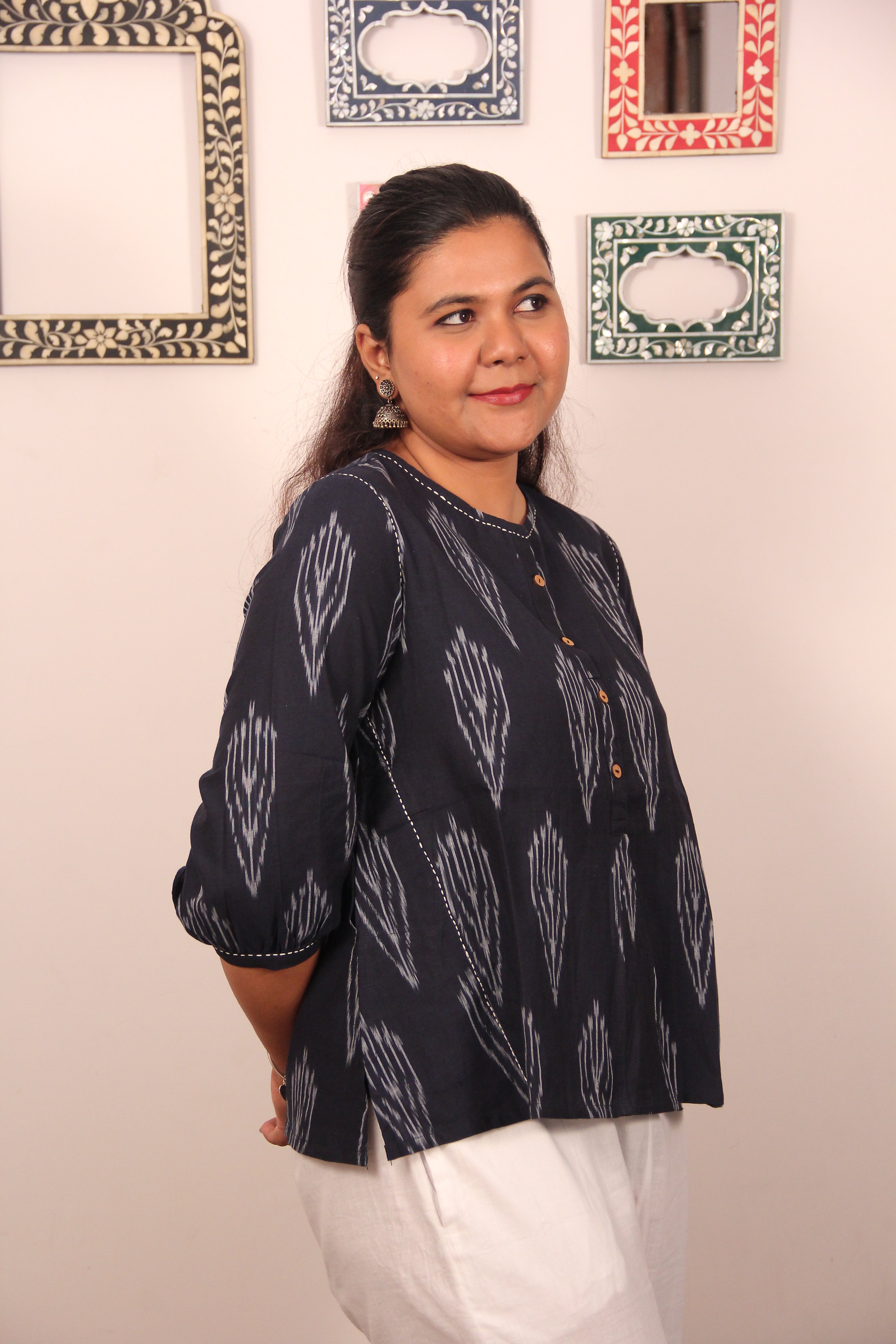 Inira Ikat Cotton Top
