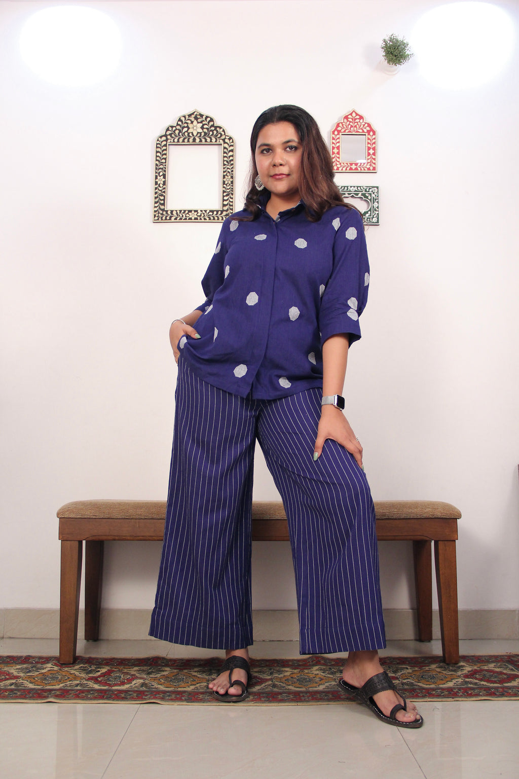 Ruhi pure cotton wide leg pants