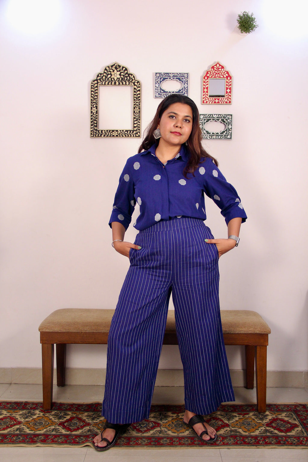 Ruhi pure cotton wide leg pants