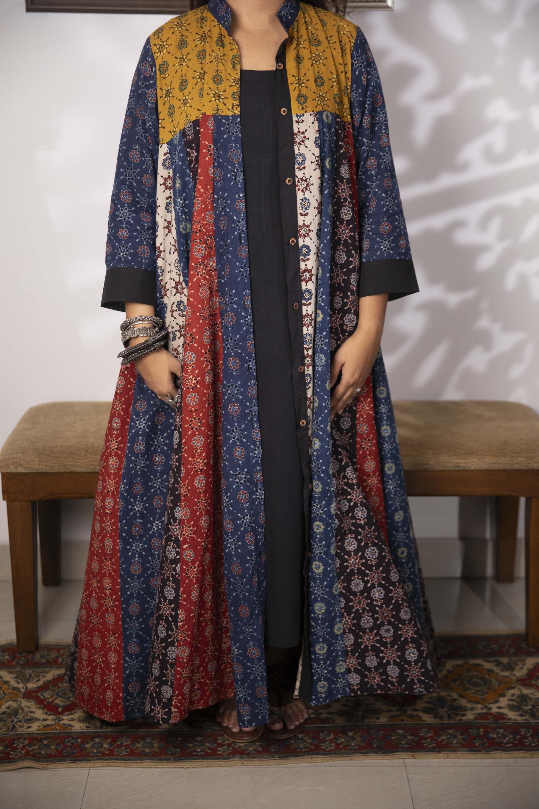 Banjaaran jacket dress - handblock ajrakh jacket