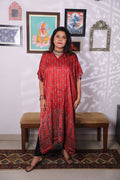 Handblock printed Ajrakh modal silk Anti fit shirt