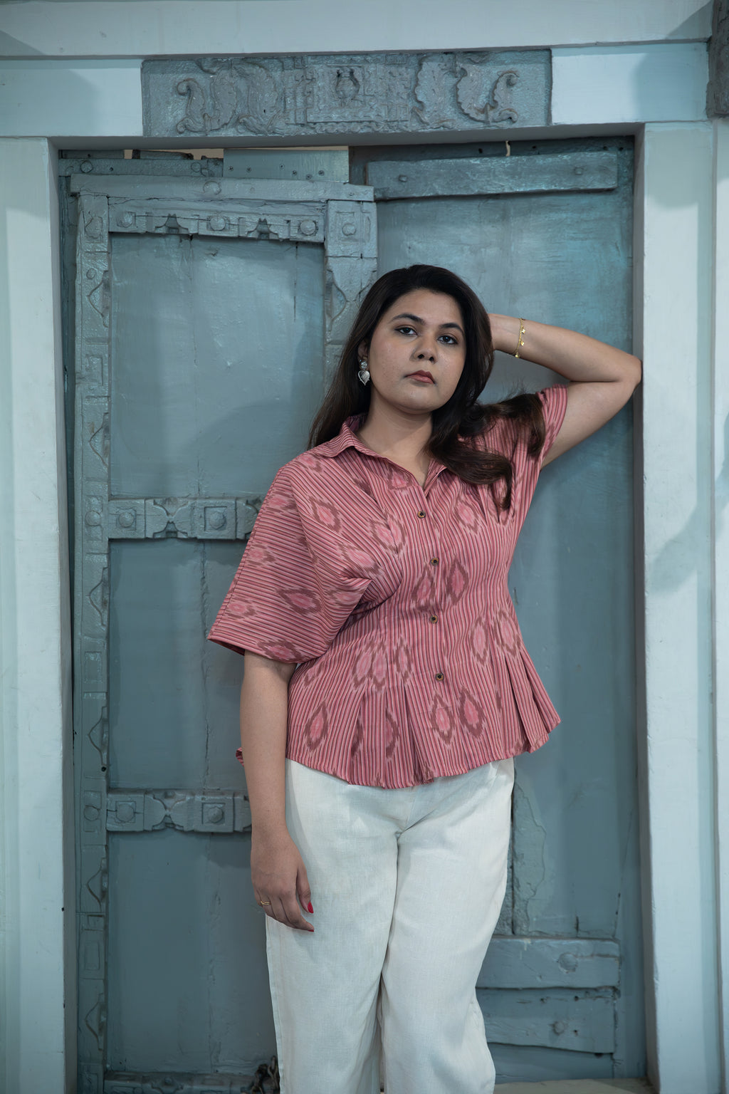 Gul Handloom Ikat Pin-Tuck Shirt