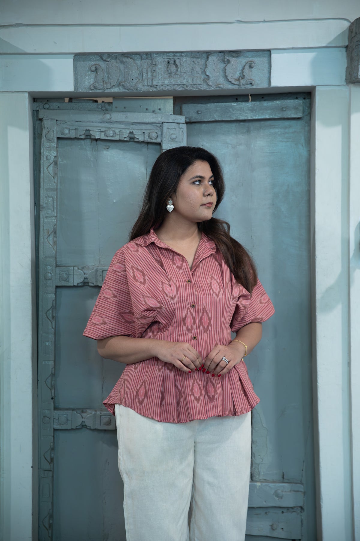Gul Handloom Ikat Pin-Tuck Shirt