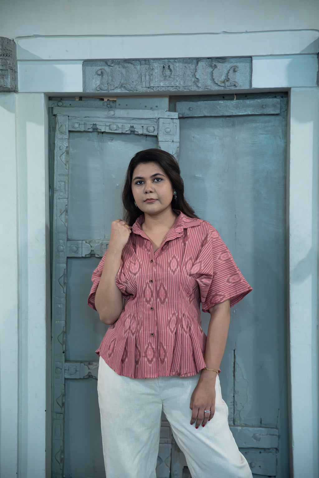 Gul Handloom Ikat Pin-Tuck Shirt