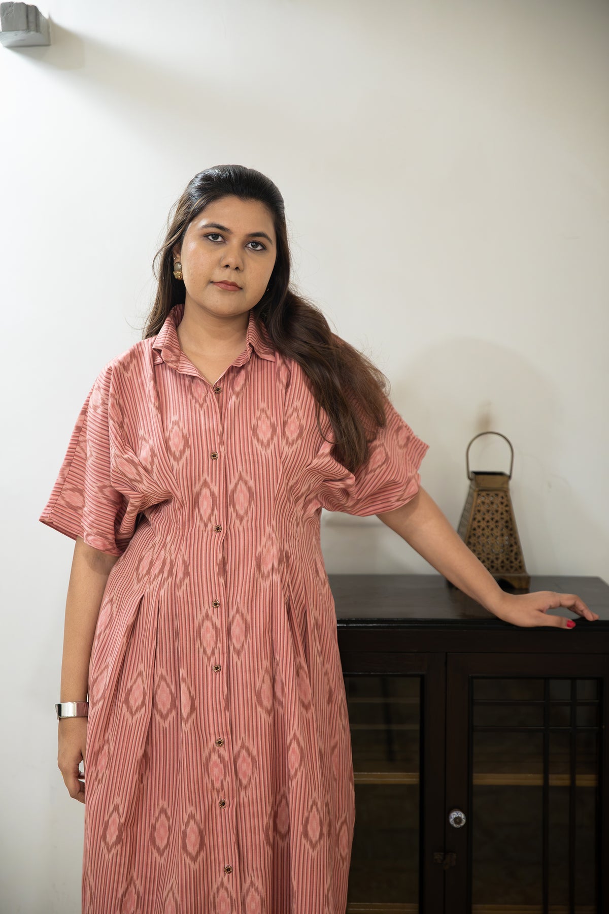 Gul Handloom Ikat Pin-Tuck Dress