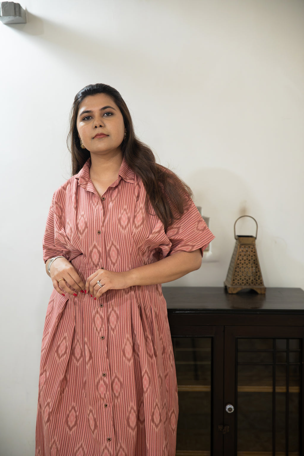 Gul Handloom Ikat Pin-Tuck Dress