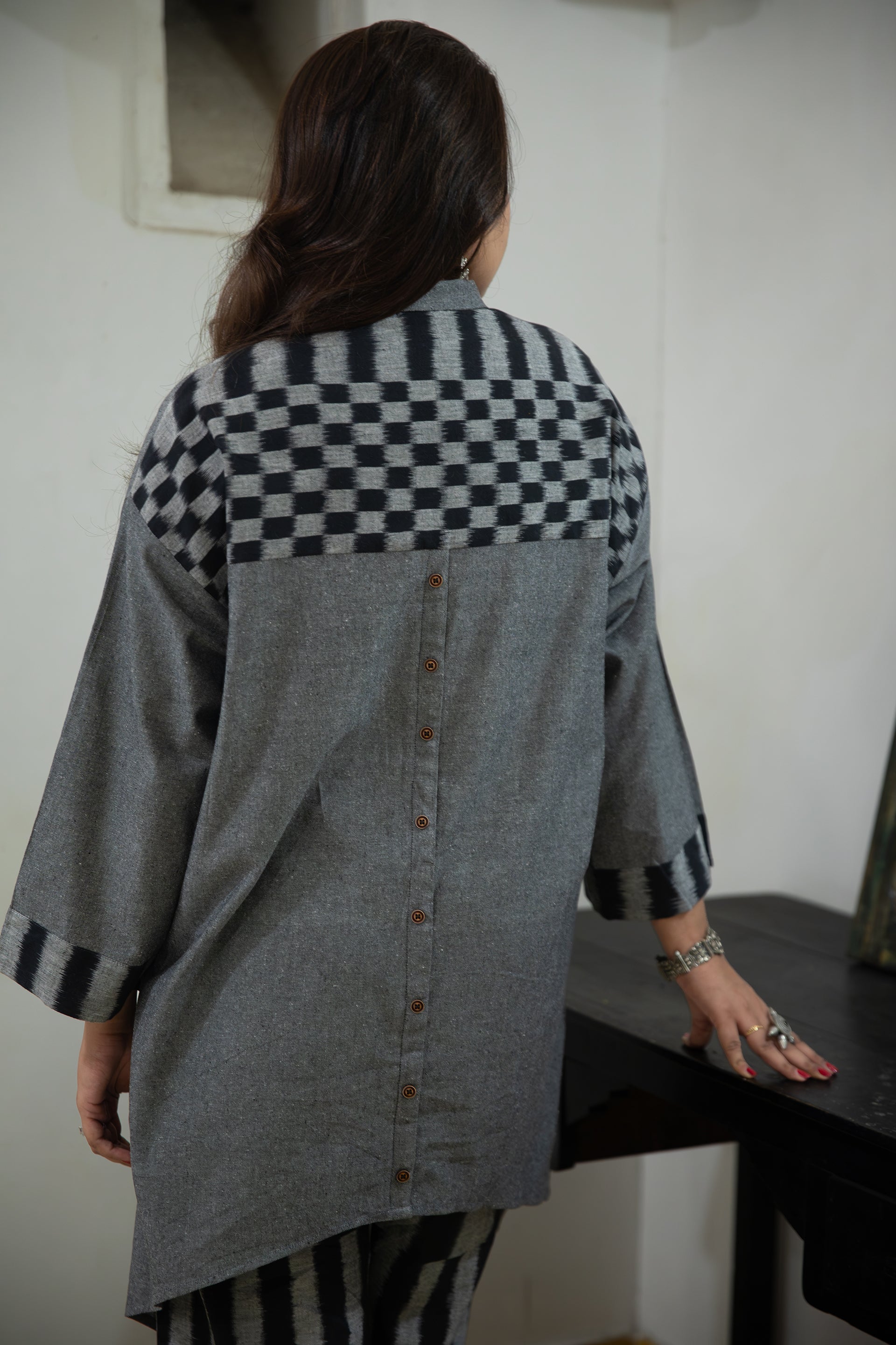 Megh Handloom Cotton & Ikat Co-ord Set