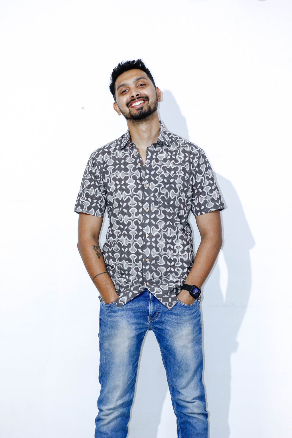 Cotton dabu handblock shirt- Size 42