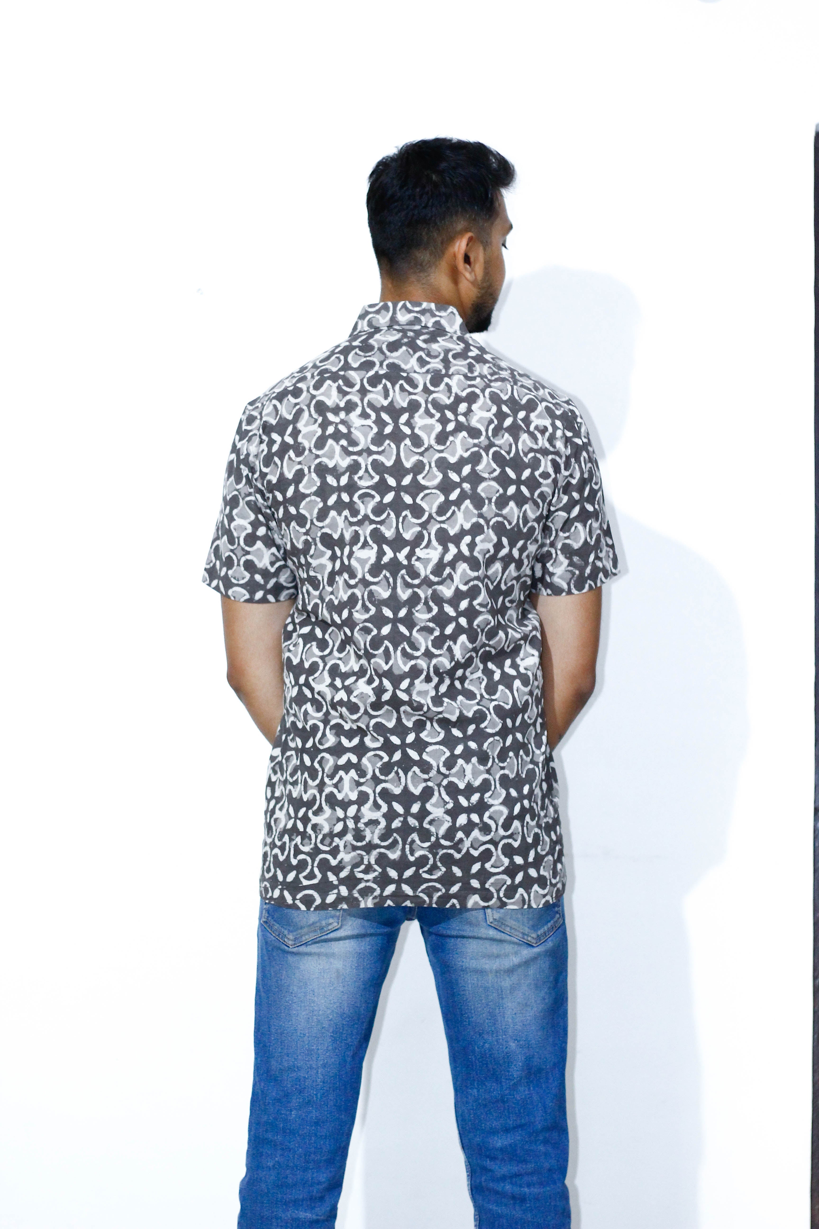 Cotton dabu handblock shirt- Size 42