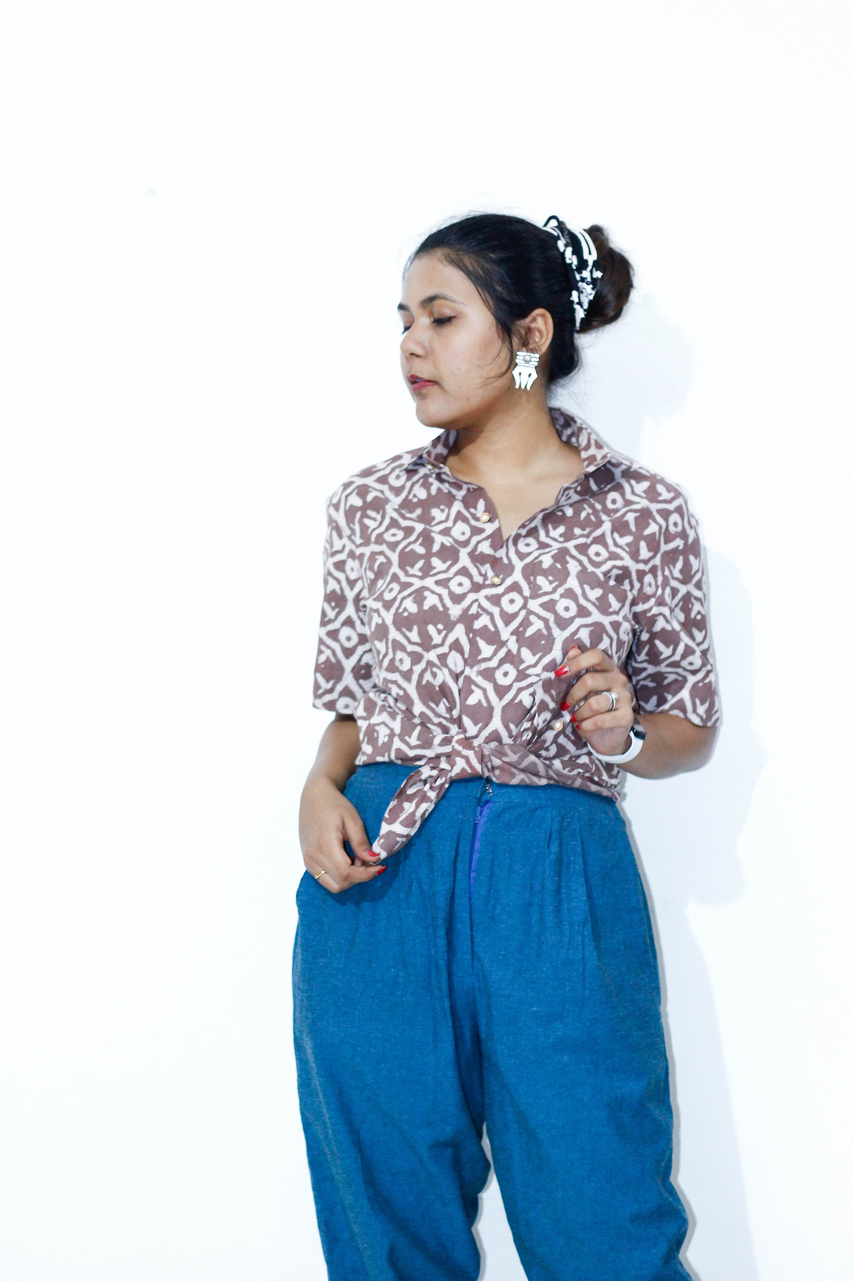 Cotton Bagru handblock shirt - Size 42