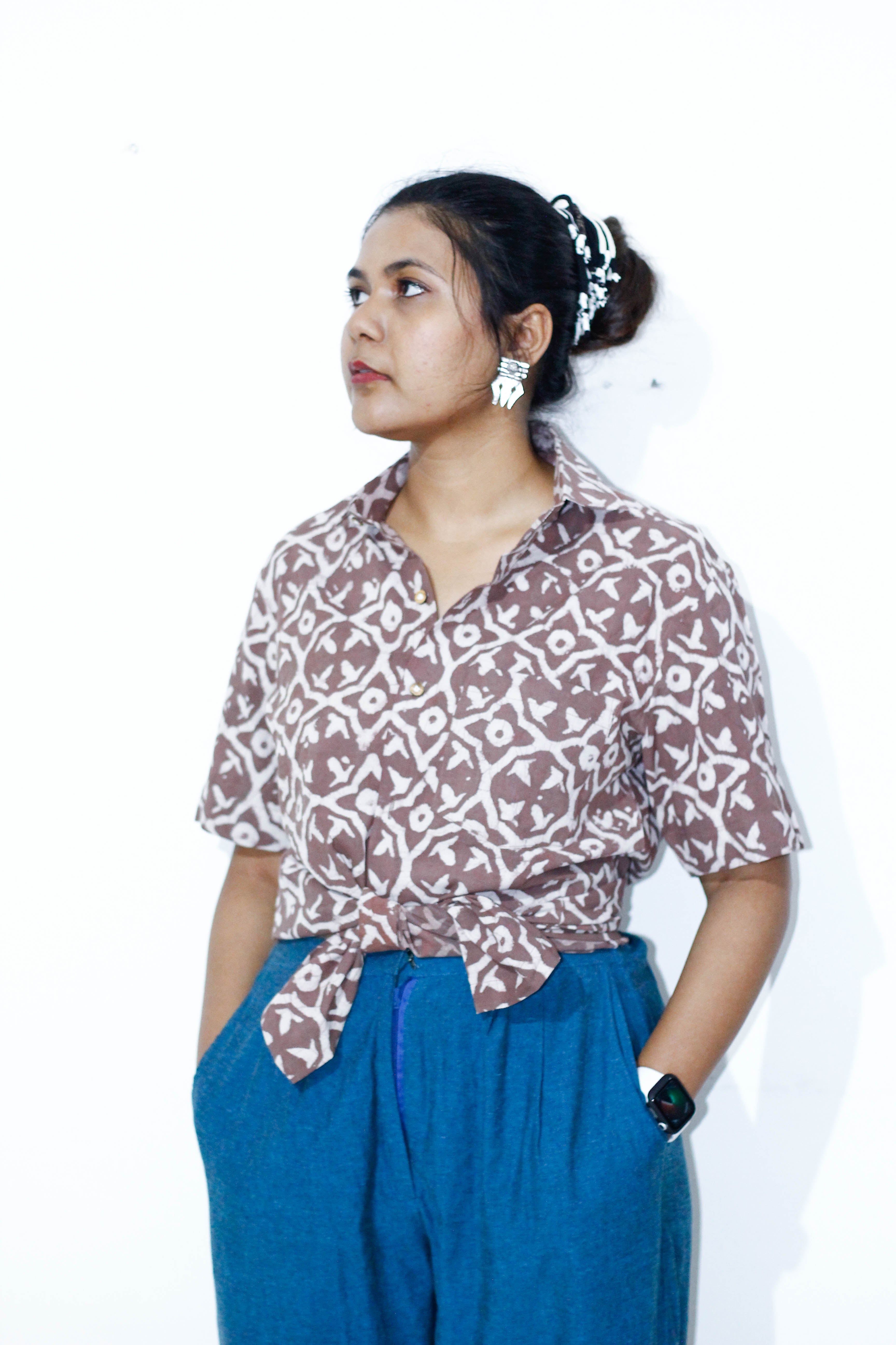 Cotton Bagru handblock shirt - Size 42